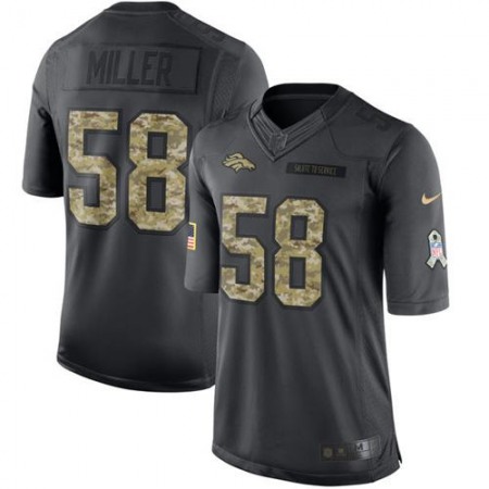Broncos #58 Von Miller Black Men's Stitched NFL Limited 2016 Salute to Service Jersey